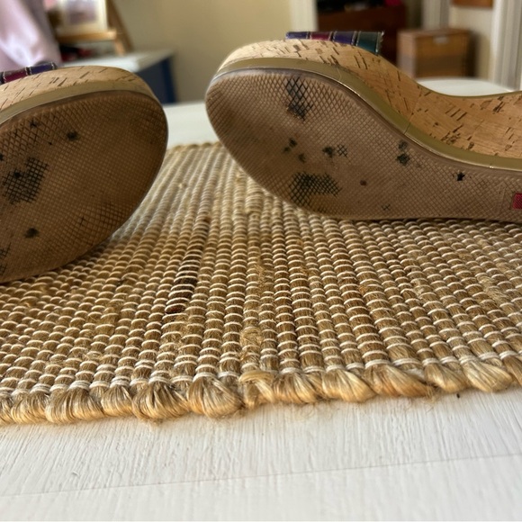 Prada Metallic Rainbow Cork Wedge Sandals - Picture 4 of 4